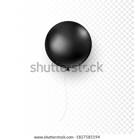 Circle black balloon. Decoration element for your design. Vector illustration