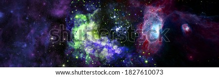 Star cluster and nebula - A cloud in space. Abstract astronomical galaxy. Elements of this image furnished by NASA.