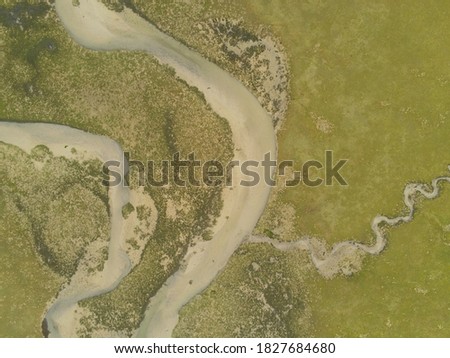 an aerial view of Estuary in Ria Foz of Lugo in Galicia Spain