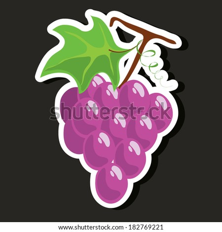 Vector illustration of a simple bright fruit - Grape
