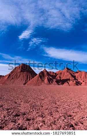 Eroded landscape of Devil Desert (Desierto del Diablo) in Los Colorados area close by Tolar Grande town in the province of Salta in La Puna ecoregion of the Andes in Argentina, South America, America