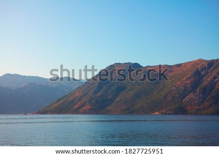 Coastal Mountains in Montenegro . Kotor Bay scenery in the morning 
