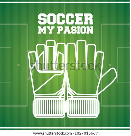 Soccer goalkeeper gloves. Soccer uniform - Vector illustration