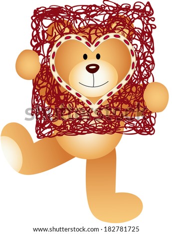 Teddy Bear with Heart Frame