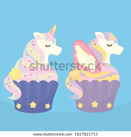 Colorful Party Cupcakes in Unicorn Theme