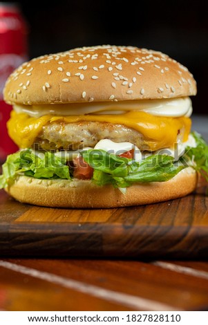 Artisan Gourmet Hamburguer With melted Cheese