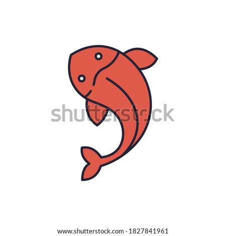 Fish vector icon symbol animal isolated on white background