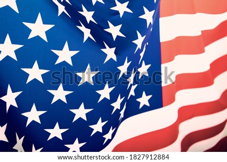 Flag of United States of America waving .