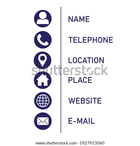 Icons Collection for Business Cards, Vector Design Royalty-Free Stock Photo #1827923060