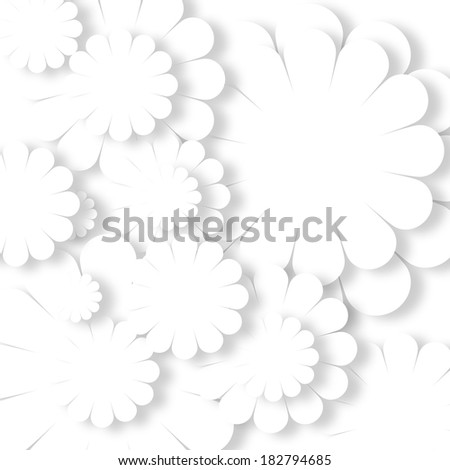 white background form flowers with space for writing