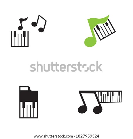 Piano icon and symbol vector logo template