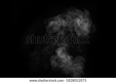 White vapour spray steam from air saturator. Abstract background, design element, for overlay on pictures Royalty-Free Stock Photo #1828052075