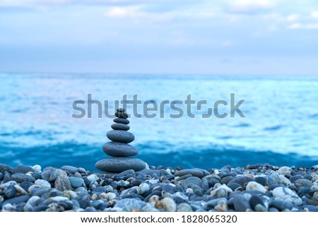 Rocks and stone towers on Qixingtan Beach, Hualien, Taiwan