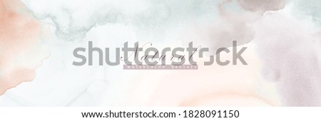 Abstract horizontal background designed with earth tone watercolor stains Royalty-Free Stock Photo #1828091150