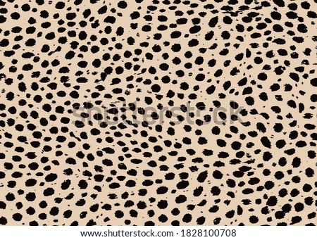 Cheetah skin pattern design. Cheetah spots print vector illustration background. Wildlife fur skin design illustration for print, web, home decor, fashion, surface, graphic design  Royalty-Free Stock Photo #1828100708