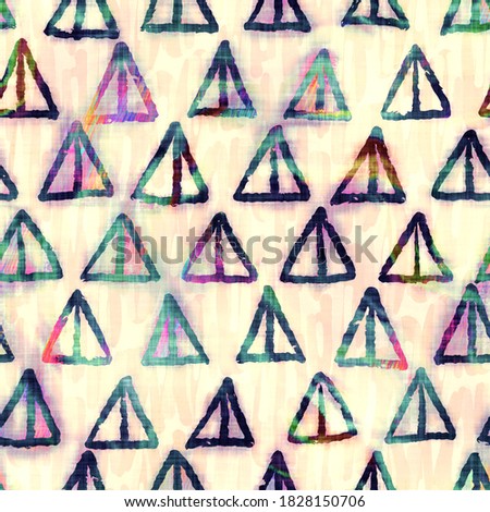 Blurry rainbow glitch artistic geo shape texture background. Irregular bleeding watercolor tie dye seamless pattern. Ombre distorted boho batik all over print. Variegated trendy dripping wet effect. Royalty-Free Stock Photo #1828150706