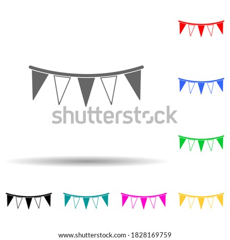 Garlands multi color style icon. Simple glyph, flat illustration of party icons for ui and ux, website or mobile application