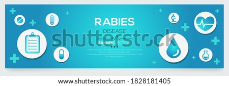 Creative (Rabies) disease Banner Word with Icons ,Vector illustration.