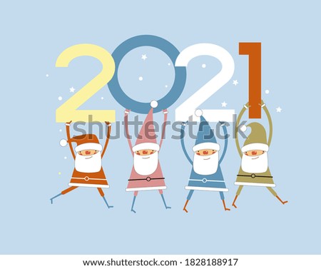 Vector 2021 Happy New Year background . Сhristmas card. Holiday gift card, Festive poster, web banner, header for website. Winter season with traditional elements. Flat vector illustration.
