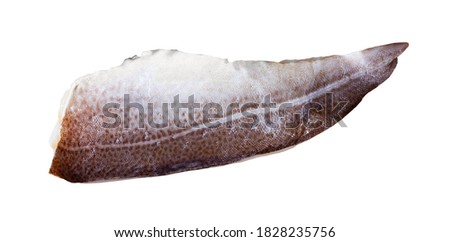 Fresh raw cod fillet. Isolated over white background