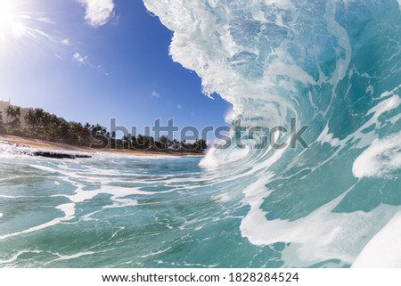 wave breaking on the beach in hawaii
