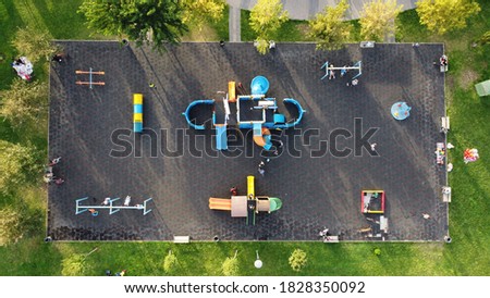 rectangle playground shot which taken from above