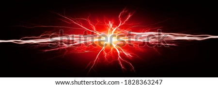 Pure energy and electricity with red bolts power background