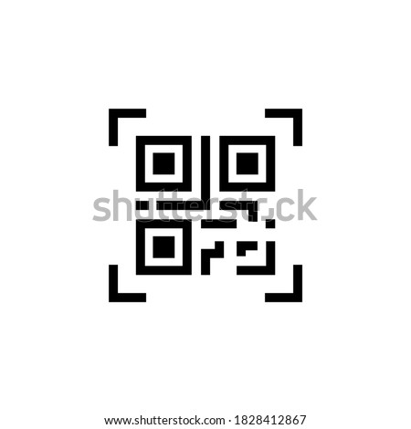 Qr code scan badge icon. Technology for instant payment or tech pay method without money. Vector EPS 10. Isolated on white background