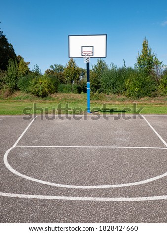 Outdoor basketball court at city park,urban street basket