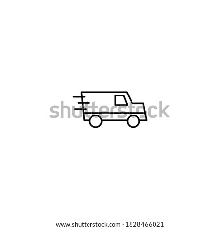 Shipping van icon. Logistic and Delivery icon. Simple, flat, outline, black.