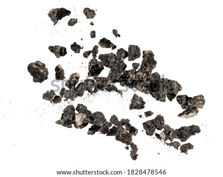 Asphalt explosion on white background Royalty-Free Stock Photo #1828478546