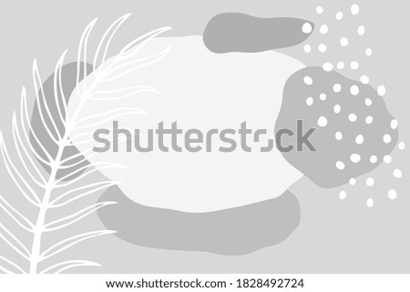 Vector abstract floral background with copy space. Trendy colors and shapes.