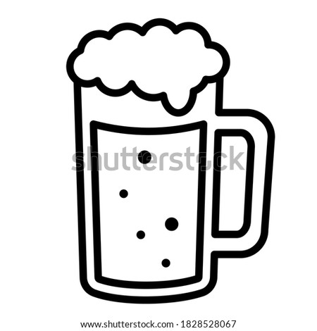  Mug of beer with foam simple black icon