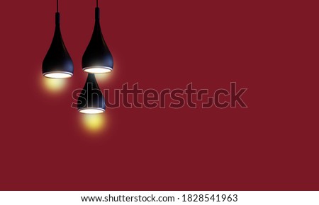 Ceiling lights and black decorations led technology