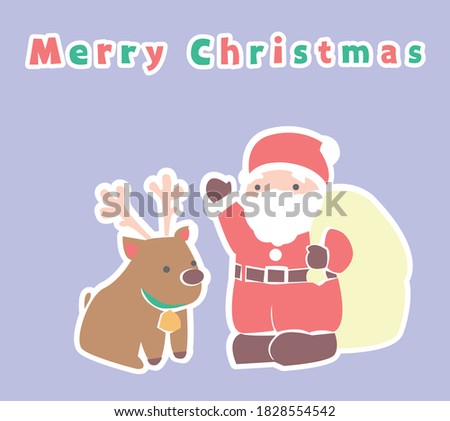 Paper-cutting of Santa Claus and a Reindeer