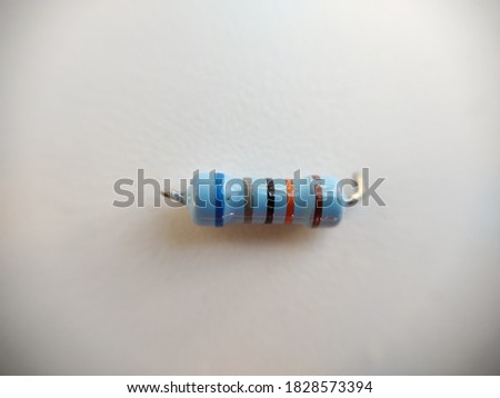 uttarakhand,india-2 june 2020:resistor.electrical circuit components on white background.this is a picture of circuit components used on motherboards.resistance. 