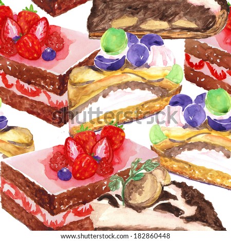 seamless pattern, Cakes