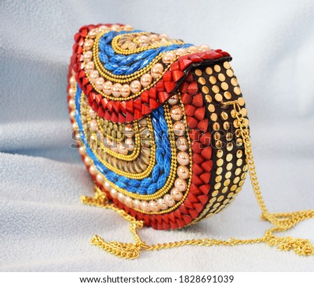 Clutch with Beads and Stones
