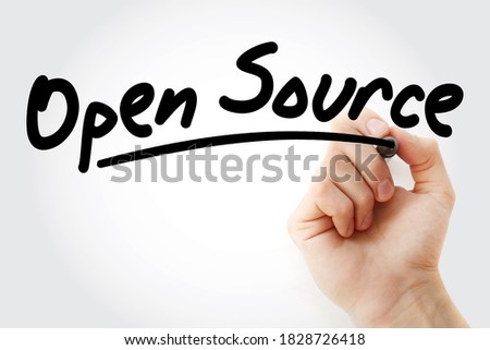 Open Source text with marker, business concept
