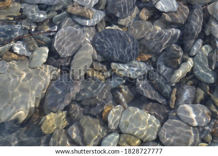 
Sea ​​depth stones in water