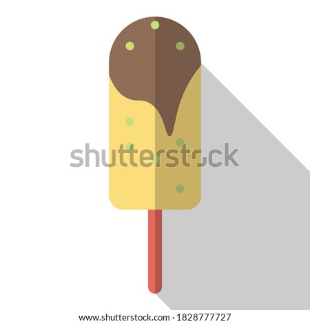Chocolate ice cream vector illustration. Summer ice cream