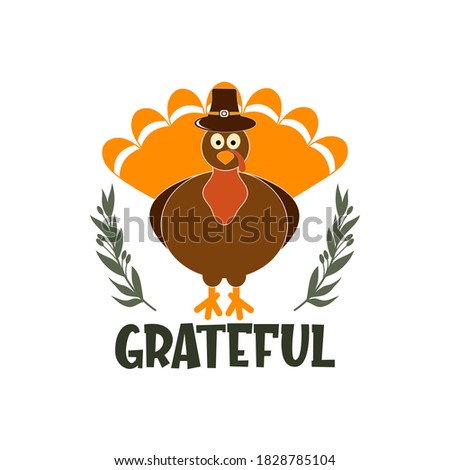 Grateful inspirational slogan inscription. Vector thanksgiving quote. Illustration for prints on t-shirts and bags, posters, cards. Pumpkin season, Fall vector design. Isolated on white background.