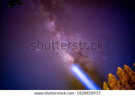 Milky way galaxy and starfield on night sky background, beautiful sky on summer night, nebula outer space wallpaper, close up milky way light and dark, abstract photo for creative graphic design