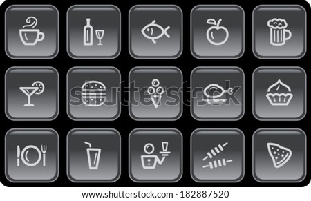Food and drink button set