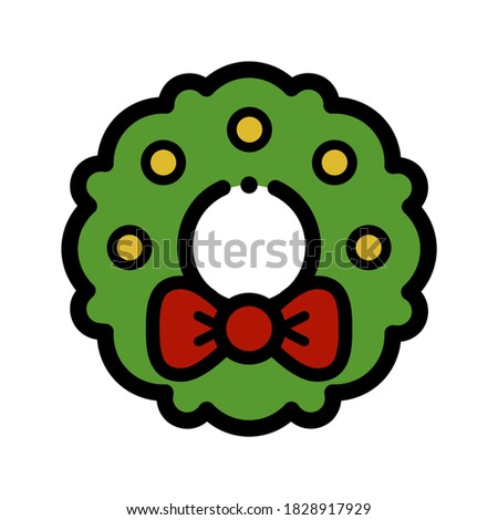 cartoon christmas wreath vector image