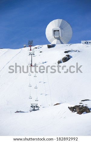 Radio Observatory on mountain.