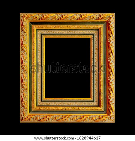 Curved wood frame isolated on black background
