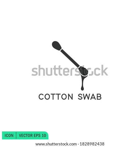 Cotton swab icon illustration simple design element, vector logo template