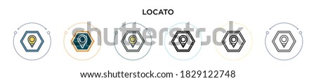 Locato icon in filled, thin line, outline and stroke style. Vector illustration of two colored and black locato vector icons designs can be used for mobile, ui, web
