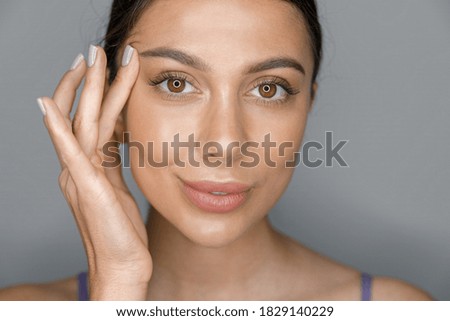 Beautiful healthy smiling caucasian woman is doing beauty procedures at spa and healthcare salon